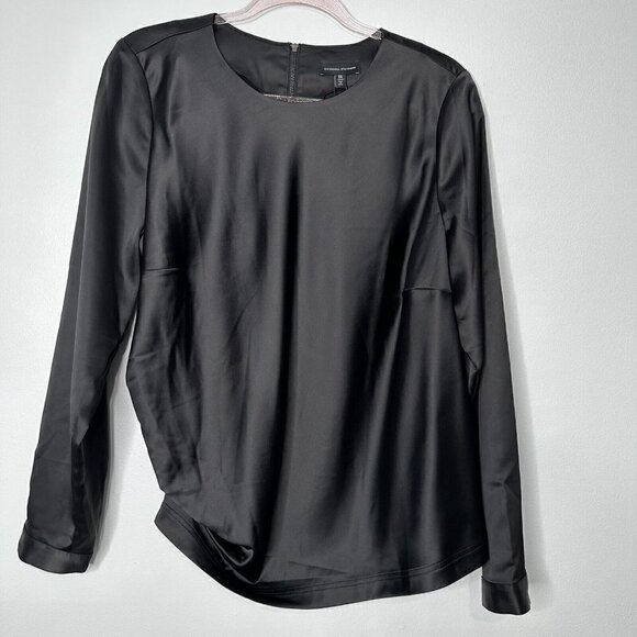 Universal Standard Tops - Universal Standard Black Blouse Lucina Satin Gathered Tie Sz XS (10-12)